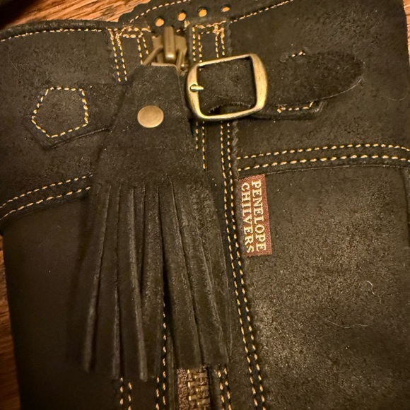 Penelope Chilvers Black Suede Mid-Calf Tassel Boots - Picture 8 of 10